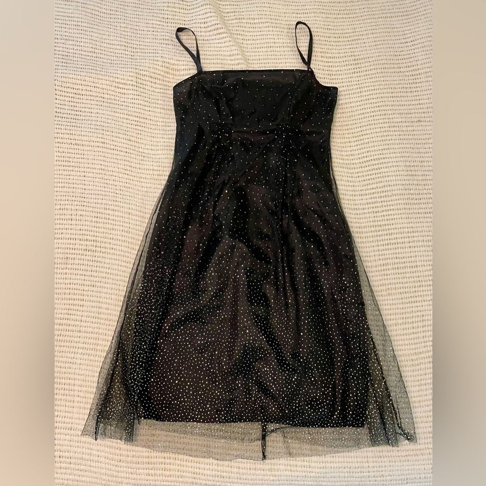 Black party dress with silver sparkles size 3/4 by Twink